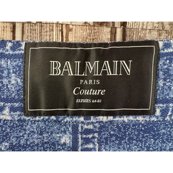 Balmain Trompe L'oeil Denim Leggings size 44 US 12 NWT $1850 Made in France - Picture 6 of 13